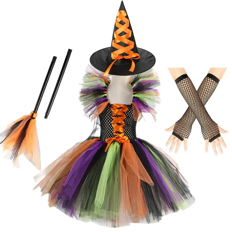 Witch Gown Knee Tutu Carnival Kid Costumes