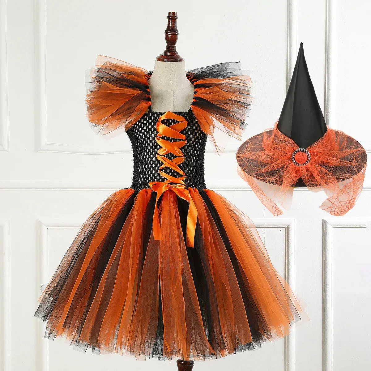 Witch Gown Knee Tutu Carnival Kid Costumes