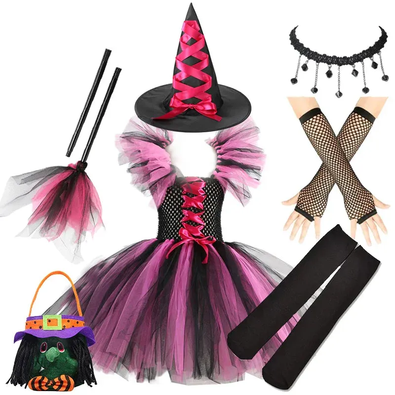 Witch Gown Knee Tutu Carnival Kid Costumes