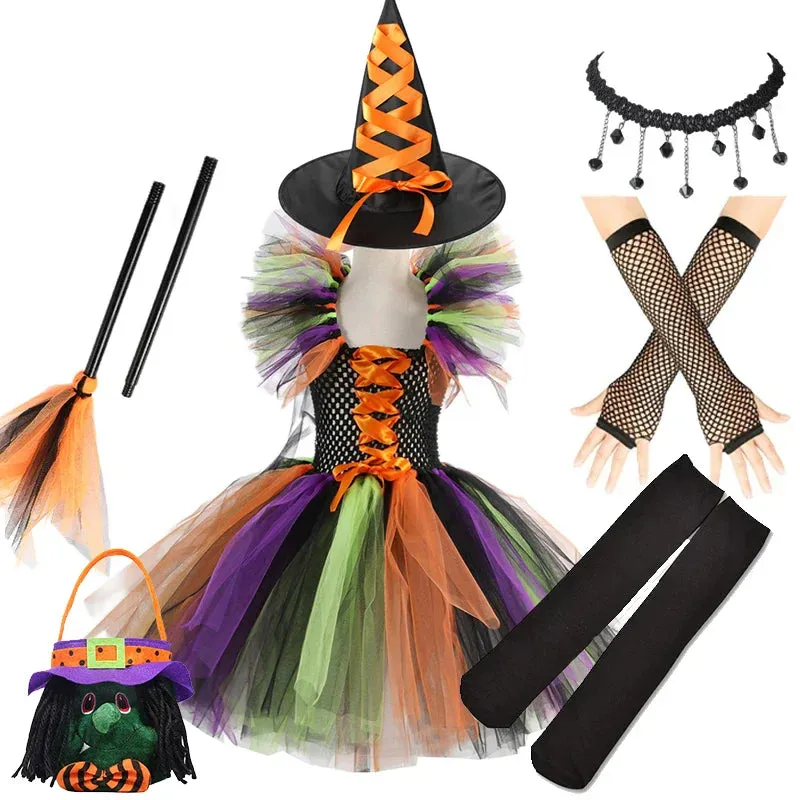 Witch Gown Knee Tutu Carnival Kid Costumes