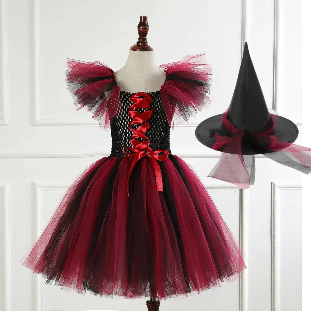 Witch Gown Knee Tutu Carnival Kid Costumes