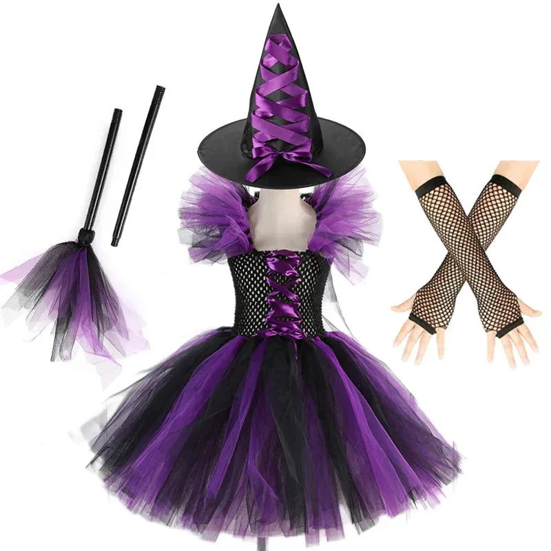 Witch Gown Knee Tutu Carnival Kid Costumes