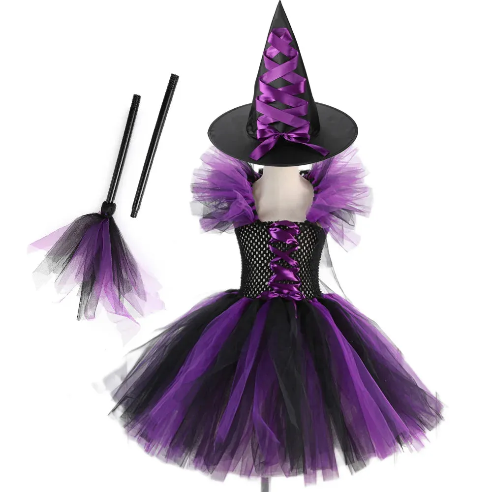 Witch Gown Knee Tutu Carnival Kid Costumes